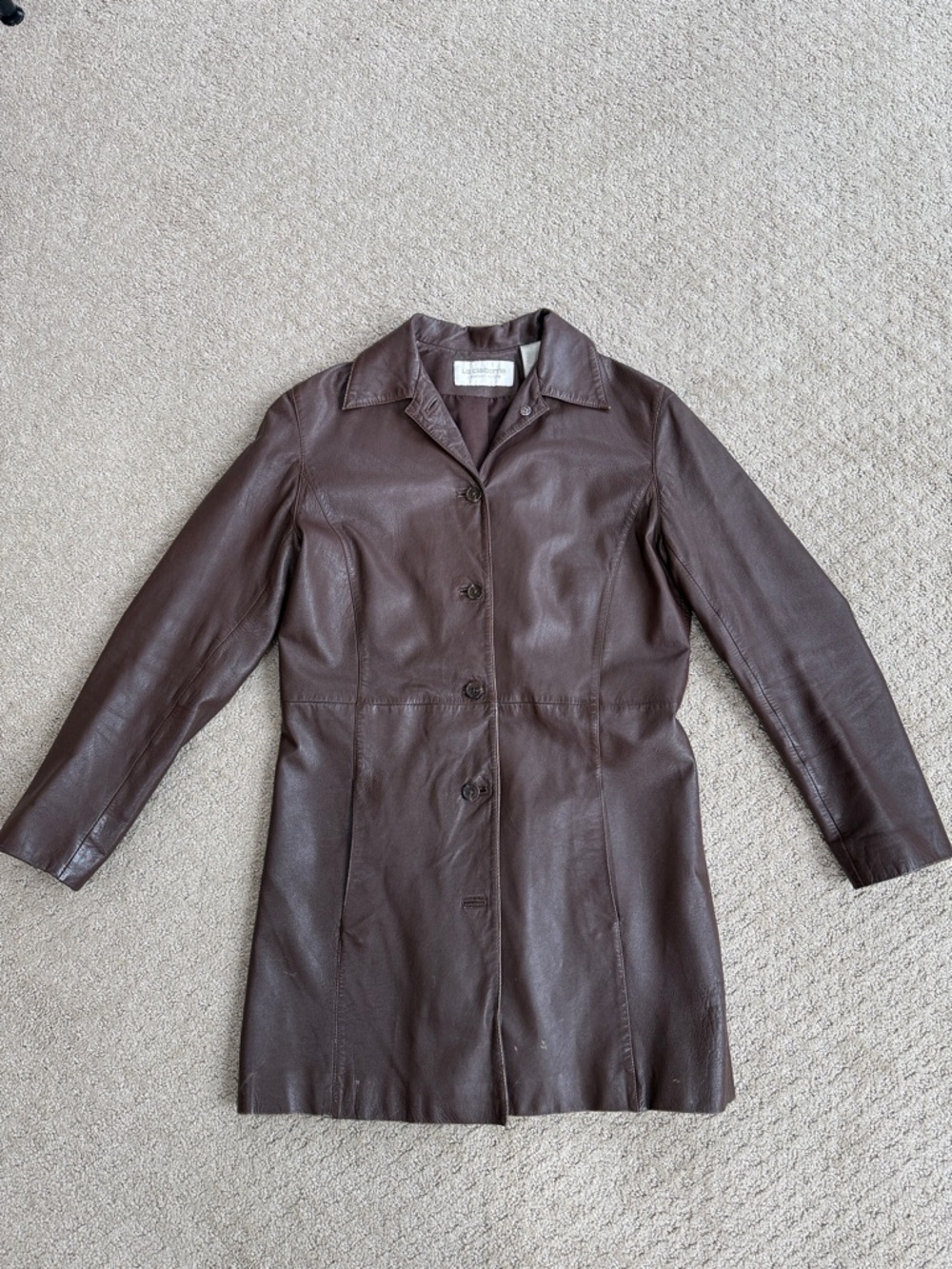 Vintage Liz Claiborne Brown Leather Jacket, size XS/S